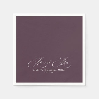 Schwarz/Weiß Einfache Minimalistische Hochzeit Serviette