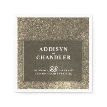 Schwarz-Weiß-Einfache Moderne HochzeitGold-Glitzer