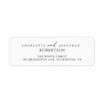 Schwarz-Weiß-Einfache moderne Rücksendeadresse