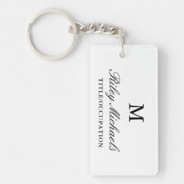 Schwarz Weiß Einfaches Elegantes Monogramm Name Ti Schlüsselanhänger