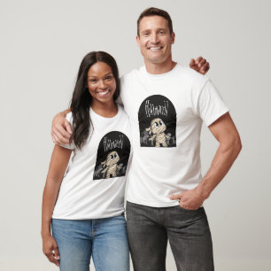 Schwarz-Weiß-einfaches Halloween T-Shirt