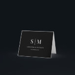 Schwarz-Weiß einfaches Monogramm Hochzeits-Dankesc Dankeskarte<br><div class="desc">Sagen Sie danke mit zeitloser Eleganz mit dieser schwarz-weißen Monogramm-Hochzeit-Dankeskarte. Das minimalistische Design und die klassische Farbpalette schaffen ein modernes,  aber dennoch anspruchsvolles Aussehen,  perfekt für Bräute und Bräutigams,  die einfache,  elegante Hochzeitspapeterie lieben.</div>