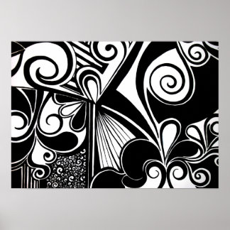 Schwarz-Weiß-Einfachheit Poster