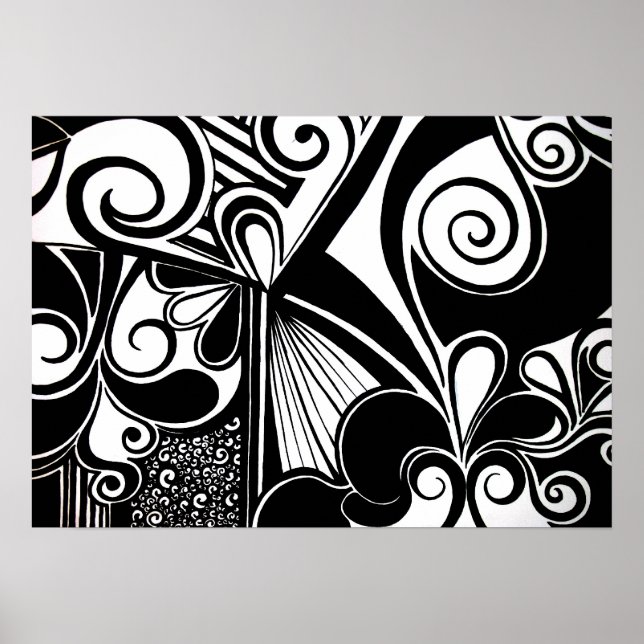 Schwarz-Weiß-Einfachheit Poster (Vorne)