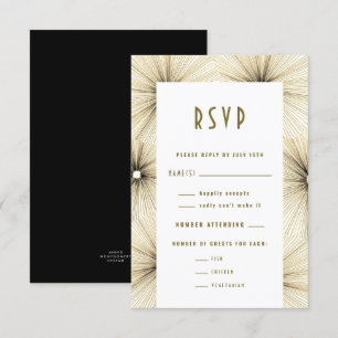 Schwarz-Weiß-einfarbige Fireworks RSVP Karte