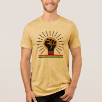 Schwarz-Weiß-Einheitsfaust-Aufgehende-Sonne-T-Shir