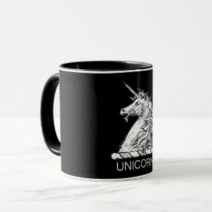 Schwarz-Weiß-Einhorn-Magisches Pferd Tasse