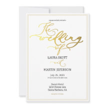 Schwarz-Weiß-Einladung mit goldener Schrift