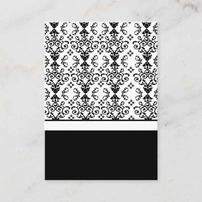 Schwarz-Weiß-Einladungs-Karte Beilagen Begleitkarte (Vorderseite)