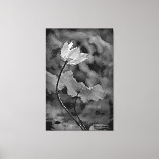 Schwarz-Weiß-einsame Blume Leinwanddruck