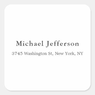 Schwarz Weiß Einzigartig Klassisch Elegant Schlich Quadratischer Aufkleber