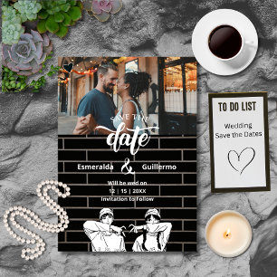 Schwarz Weiß Einzigartig Lustig Einfach Niedlich A Save The Date