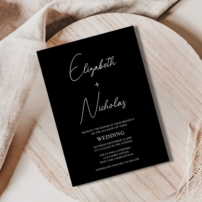 Schwarz-Weiß einzigartige stilvolle Typografie Hoc Einladung (Von Creator hochgeladen)