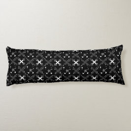 Schwarz-Weiß-Einzigartiges Abstraktes Blumenmuster Seitenschläferkissen