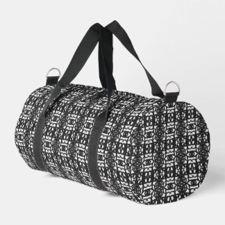 Schwarz-Weiß einzigartiges abstraktes Muster Duffle Bag