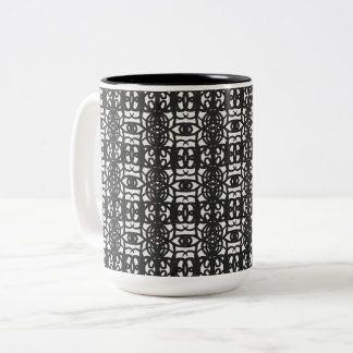 Schwarz-Weiß einzigartiges abstraktes Muster Zweifarbige Tasse