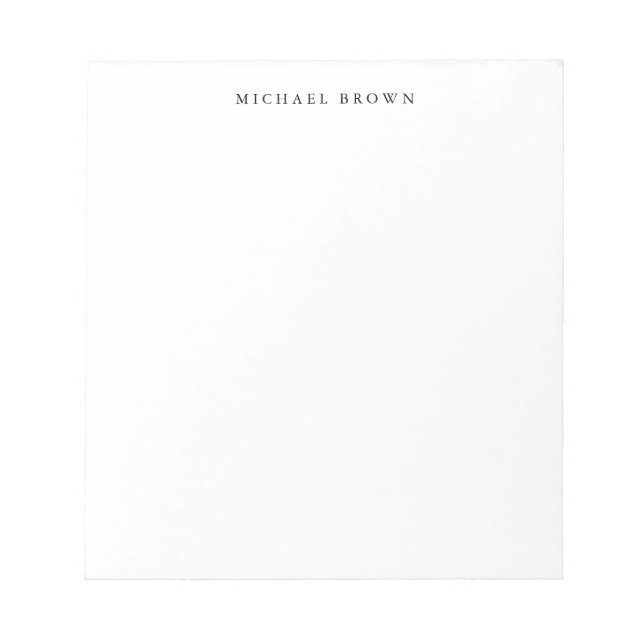 Schwarz-weiß Einzigartiges klassisches Elegant Sch Notizblock (Vorderseite)