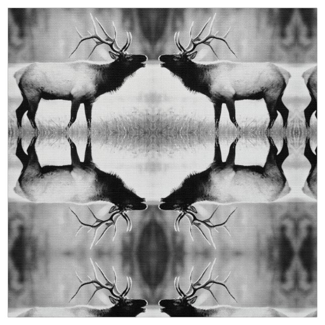 Schwarz-Weiß-Elch Stoff (Muster)