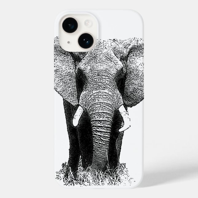 Schwarz-Weiß-Elefant Case-Mate iPhone Hülle (Rückseite)
