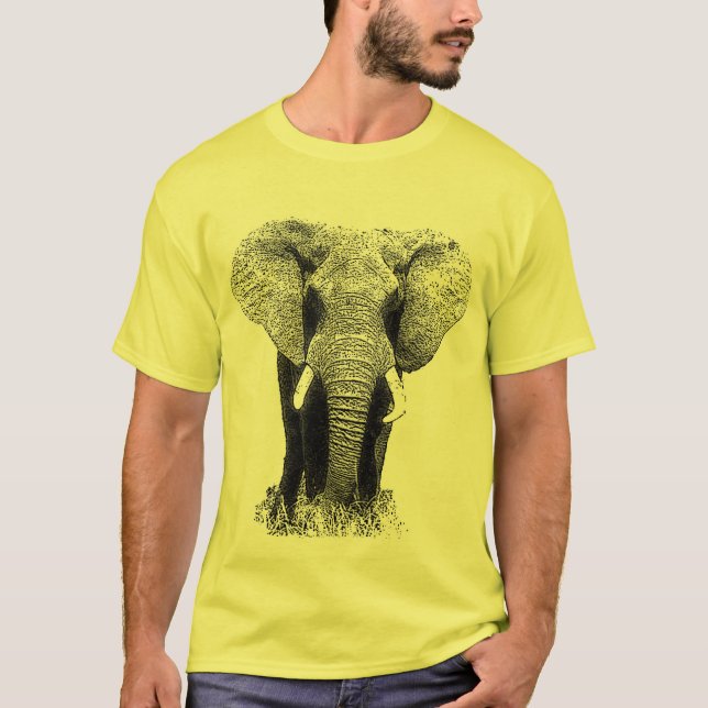 Schwarz-Weiß-Elefant T-Shirt (Vorderseite)