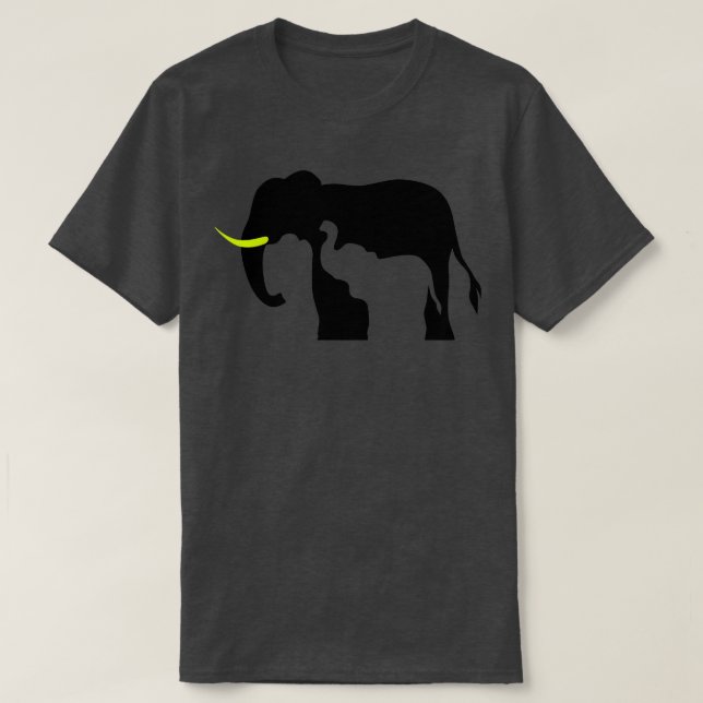 Schwarz-Weiß-Elefanten T-Shirt (Design vorne)