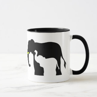 Schwarz-Weiß-Elefanten Tasse
