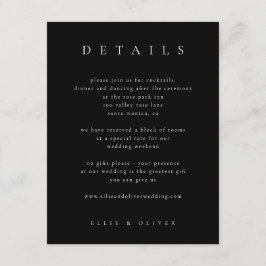 Schwarz-Weiß-Elegant Boho Details Hochzeit modern Begleitkarte