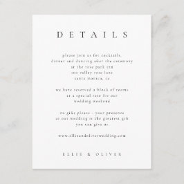 Schwarz-Weiß-Elegant Boho Details Hochzeit modern Begleitkarte