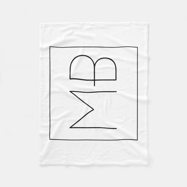 Schwarz-Weiß-Elegant Einzigartig Mit Monogramm Fleecedecke (Vorderseite)