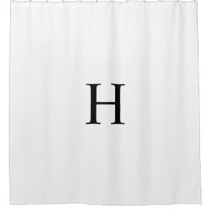 Schwarz Weiß Elegant Klassisch Monogramm Duschvorhang