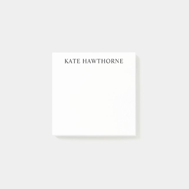Schwarz-Weiß Elegant Minimalistisch Post-it Klebezettel (Vorderseite)