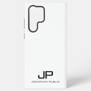 Schwarz-Weiß-Elegant Modernes Minimalistisches Mon Samsung Galaxy Hülle