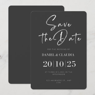Schwarz-Weiß-Elegant Save the Date Einladung