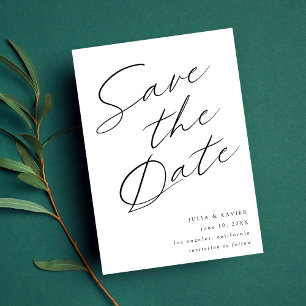 Schwarz-Weiß-Elegant Save the Date V4