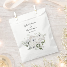 Schwarz-Weiß Elegante Blumenstrauß Modern Geschenktütchen