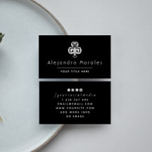 Schwarz-Weiß-Elegante Club Clover Logo Casino Cool