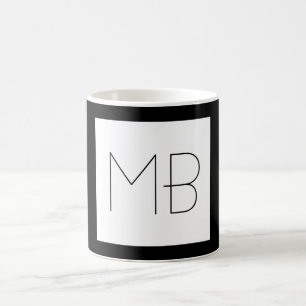 Schwarz-Weiß-Elegante Einzigartige Mit Monogramm I Kaffeetasse