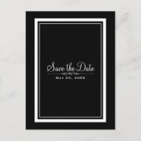 Schwarz-Weiß-elegante Hochzeit speichern Sie das D