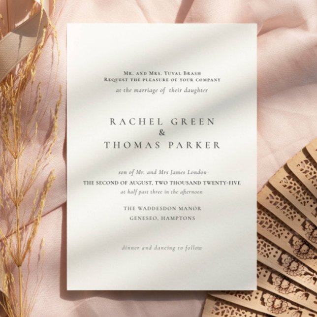 Schwarz-Weiß-Elegante Minimalistische feierliche H Einladung (Von Creator hochgeladen)