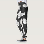 Schwarz-Weiß elegante Orchideen mit floraler Moder Leggings<br><div class="desc">Moderne Leggings mit einem eleganten Blumenmuster mit hübschen,  schwarz-weißen Orchideen auf schwarzem Hintergrund,  der Streifen auf dem Bund ist schlicht schwarz.</div>