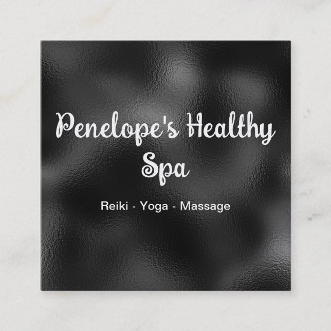 Schwarz-Weiß-elegante Square-Visitenkarte Quadratische Visitenkarte (Vorderseite)