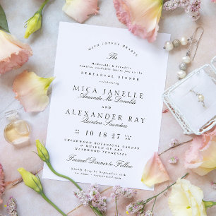 Schwarz-weiß Elegantes formelles Probe Abendessen Einladung