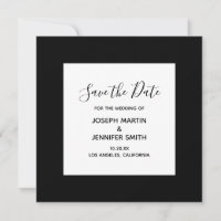 Schwarz-Weiß-Elegantkalligraphie Save the Date
