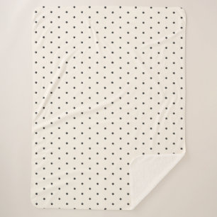 Schwarz-Weiß-Elfenbein-Polka-Punkt-Muster Retro  Sherpadecke
