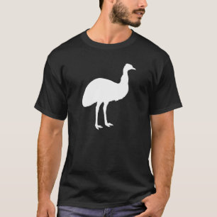 Schwarz-Weiß-Emu-Silhouette T-Shirt