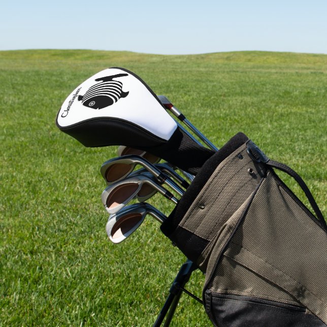 Schwarz-Weiß-Engelfisch-Design Golf Headcover (In SItu)