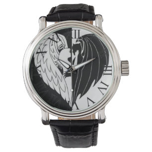 Schwarz weiß EngelundTeufel Armbanduhr