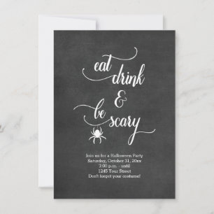 Schwarz-Weiß-Esser Beängstigendes Halloween-Party Einladung