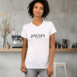 Schwarz Weiß Etablierte Mutter  T-Shirt