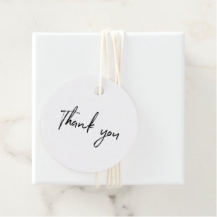 Schwarz-Weiß-Etikett für Kleinunternehmen 'Danke'- Geschenkanhänger